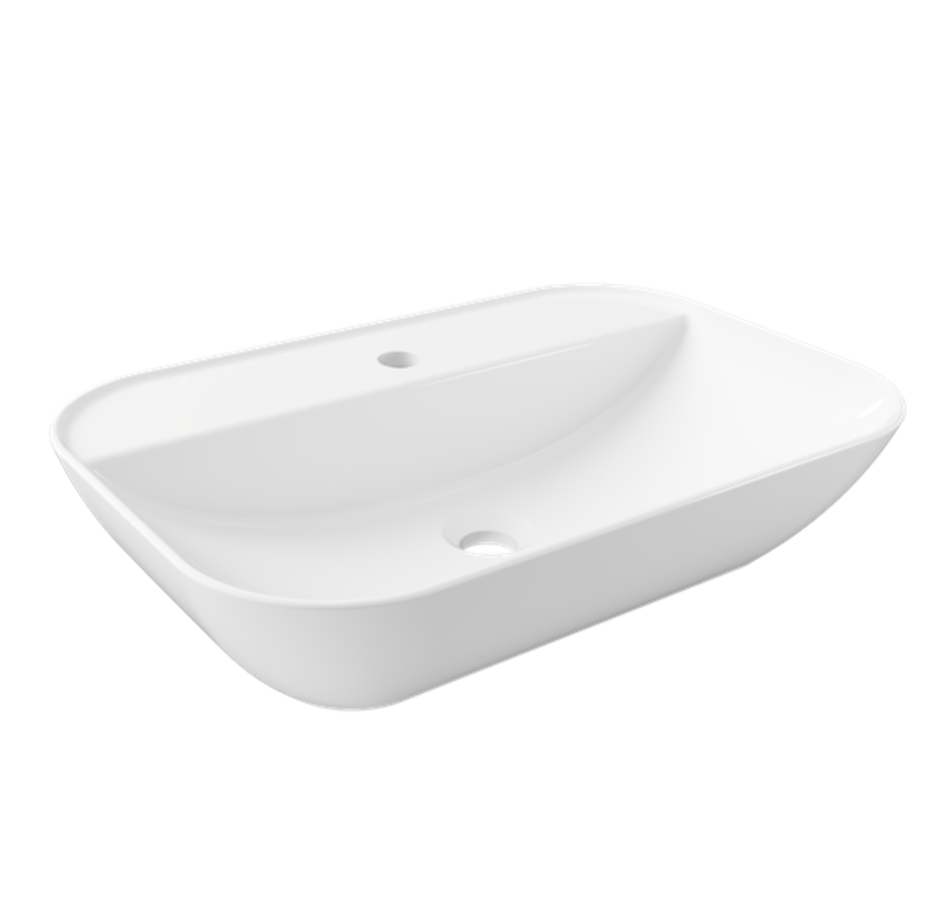 NICOLE DİKDÖRTGEN GÖVDE ÜSTÜ LAVABO 60 cm TEK DELİKLİ